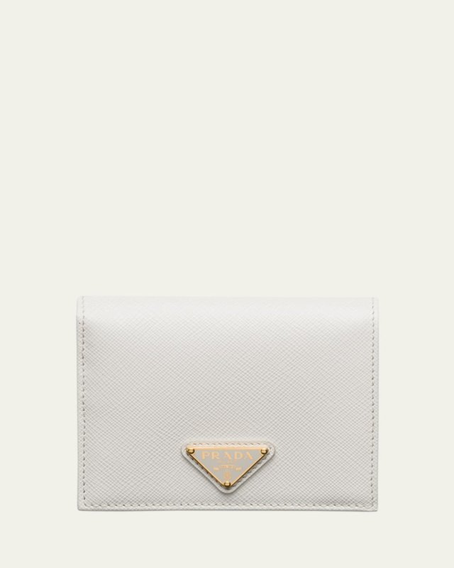 Small Saffiano Button Bifold Wallet